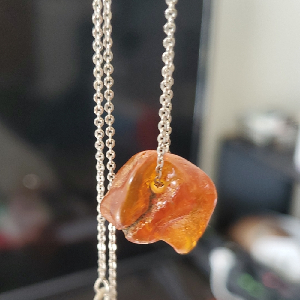 AmberNecklace with Silver Chain 925°
